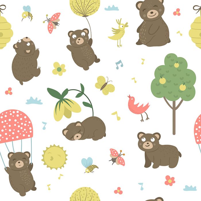 Hình ảnh chú gấu nâu cute file vector mẫu CR134