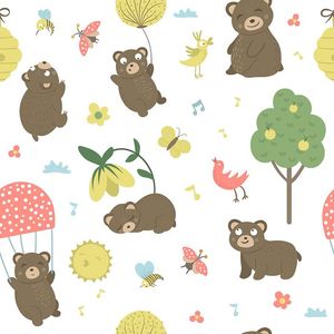Hình ảnh chú gấu nâu cute file vector mẫu CR132
