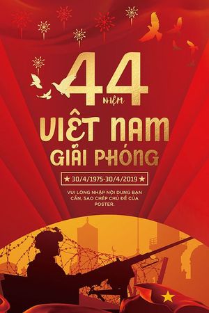 Poster chào mừng 44 năm ngày giải phóng miền nam file PSD mẫu CR1317
