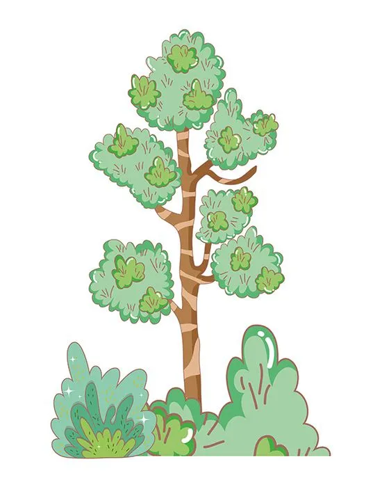 Hình ảnh cây xanh file vector mẫu KK33