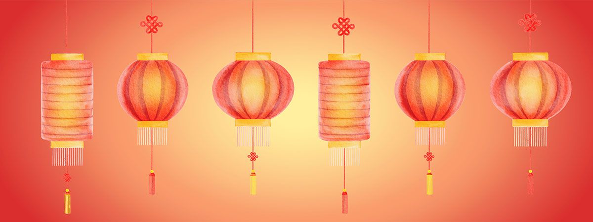 Bộ sưu tập đèn lồng màu đỏ file vector mẫu CR463