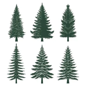 Hình ảnh cây thông file vector mẫu KS737