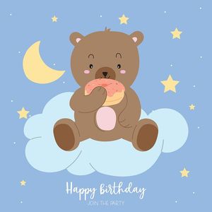 Banner chú gấu đáng yêu file vector mẫu CR155