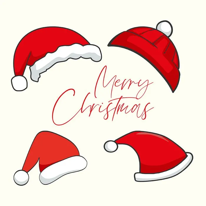 Bộ sưu tập mũ ông già noel file vector mẫu CR1803