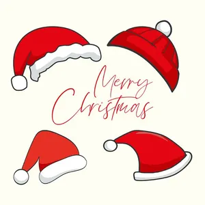 Bộ sưu tập mũ ông già noel file vector mẫu CR1803