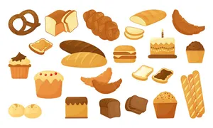 Bộ Sưu Tập Bánh Mì & Đồ Nướng Hoạt Hình EPS - Thiết Kế Đồ Họa Đa Dạng