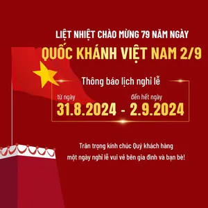 Banner thông báo lịch nghỉ lễ quốc khánh file PSD mẫu KT52