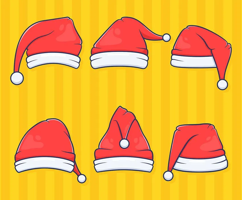 Bộ sưu tập chiếc mũ ông già noel file vector mẫu CR1820