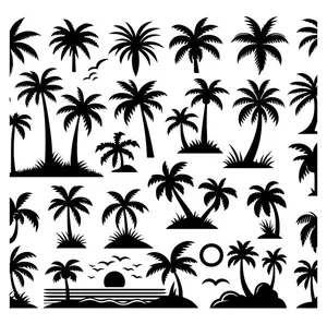 Bộ sưu tập cây dừa file vector mẫu KS644
