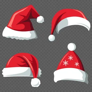 Bộ sưu tập mũ ông già noel file vector mẫu CR1776
