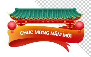 Cổng Chúc Mừng Năm Mới & Đèn Lồng Đỏ – PNG Chất Lượng Cao cho Tết
