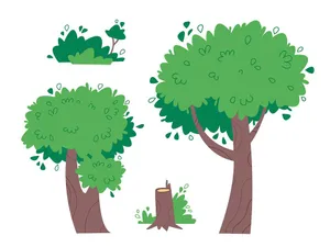 Bộ sưu tập cây xanh file vector mẫu KK66