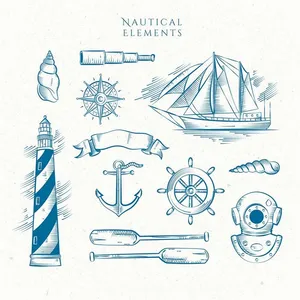 Hình ảnh con thuyền buồm file vector mẫu HH168