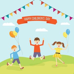 Banner trẻ em vui chơi ngoài trời file vector mẫu CR1140