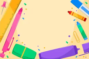 Background đồ dùng học tập file vector mẫu KS259