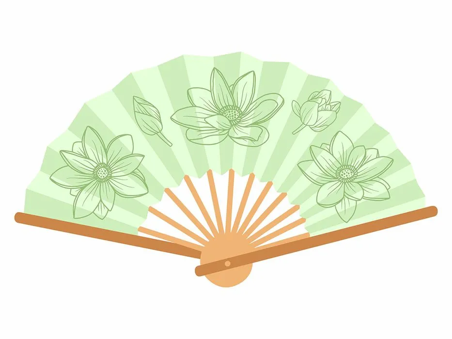Hình ảnh cái quạt giấy file vector mẫu OC11