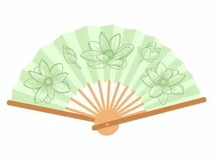 Hình ảnh cái quạt giấy file vector mẫu OC11