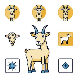 Hình ảnh chú dê file vector mẫu KS496