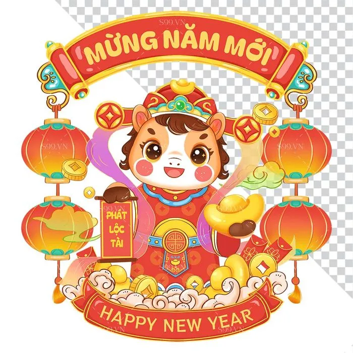 Tết Linh Vật Ngựa 2024 - Hình Minh Họa PNG Độ Phân Giải Cao