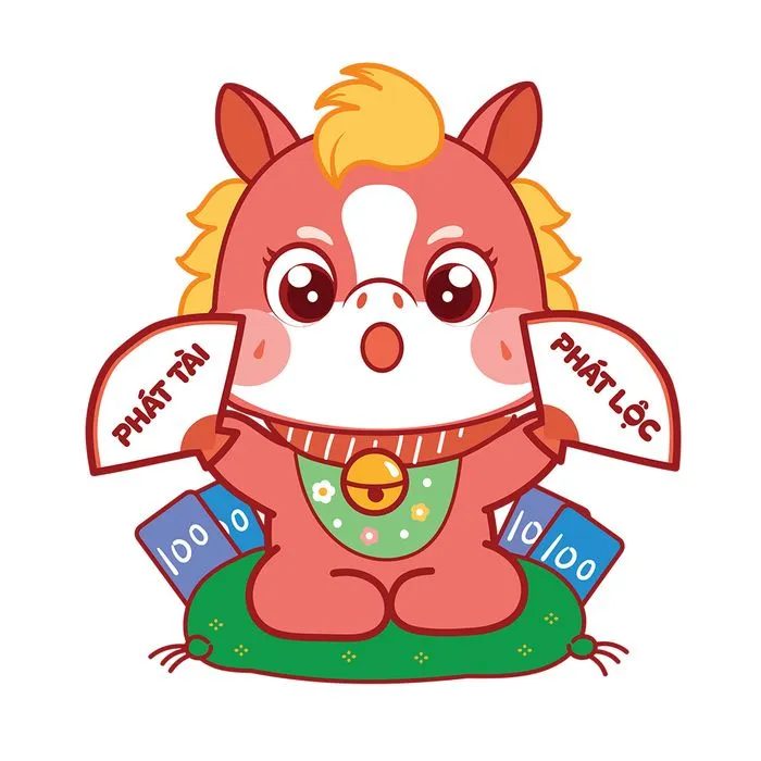 Linh Vật Ngựa Tết May Mắn – Thiết Kế Đồ Họa EPS Dễ Dàng Chỉnh Sửa