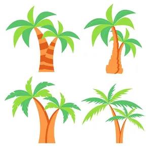 Hình ảnh cây dừa file vector mẫu KS610