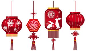 Hình ảnh đèn lồng treo màu đỏ hình tròn cổ xưa file vector mẫu CR446