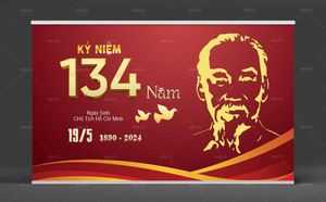 Backdrop kỷ niệm ngày sinh Chủ tịch Hồ Chí Minh file CDR mẫu CR368
