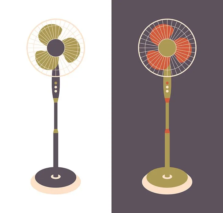 Hình ảnh cái quạt điện file vector mẫu OC67