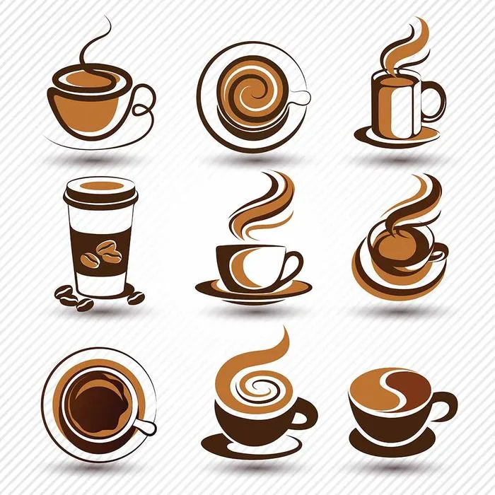 Hình ảnh cốc cafe file vector mẫu KS816