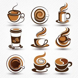 Hình ảnh cốc cafe file vector mẫu KS816