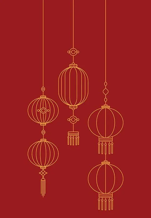 Hình ảnh đèn lồng đỏ file vector mẫu KS763