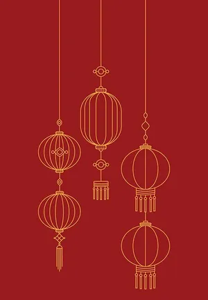 Hình ảnh đèn lồng đỏ file vector mẫu KS763