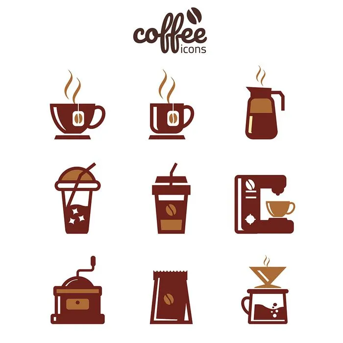 Hình minh họa cốc cafe file vector mẫu KS833