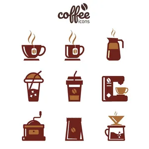 Hình minh họa cốc cafe file vector mẫu KS833