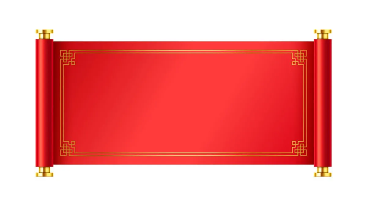 Cuộn Giấy Đỏ Câu Đối Tết Vector EPS - Thiết Kế Đồ Họa Cao Cấp