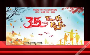 Backdrop 35 Năm Ngày Ra Trường Phan Đình Phùng - Khóa 1992-1995 CDR