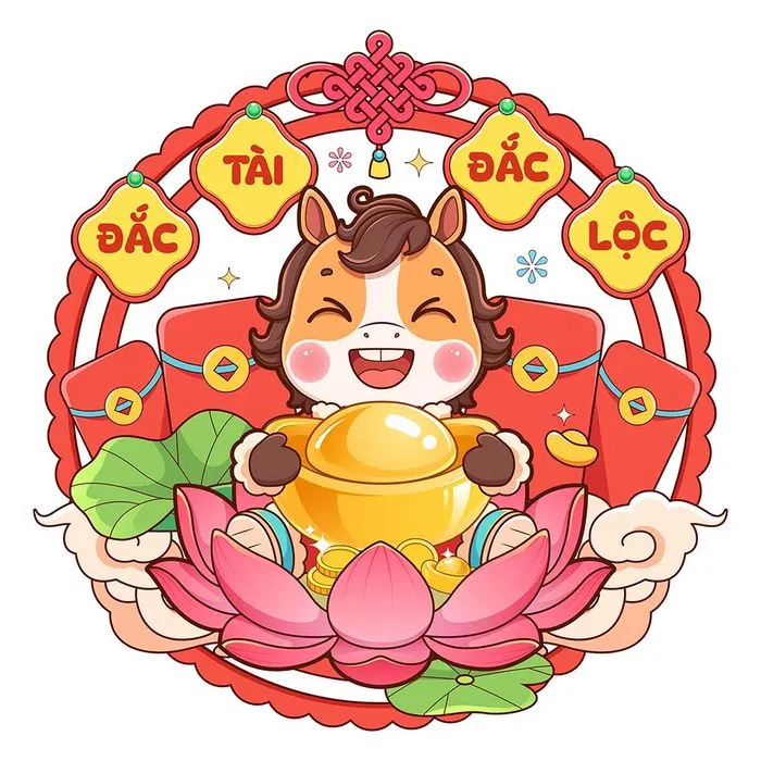 Linh Vật Ngựa Tết Nguyên Đán 2026 Minh Họa Vector Dễ Thương