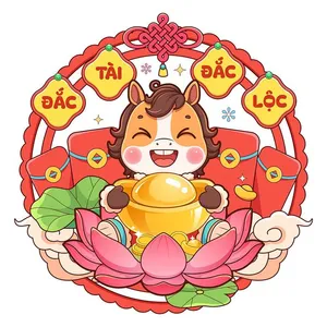 Linh Vật Ngựa Tết Nguyên Đán 2026 Minh Họa Vector Dễ Thương