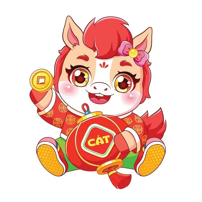 Linh Vật Ngựa Tết Nguyên Đán Dễ Thương - Minh Họa Vector EPS