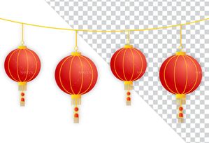 Hình ảnh dây đèn lồng màu đỏ file PNG mẫu CR558