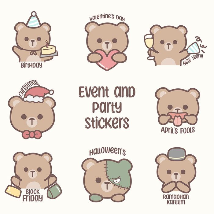Bộ sưu tập hinh ảnh chú gấu cute file vector mẫu CR68