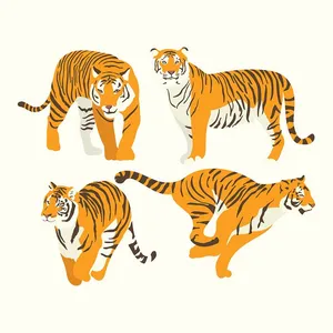 Hình ảnh chú hổ flie vector mẫu KS92