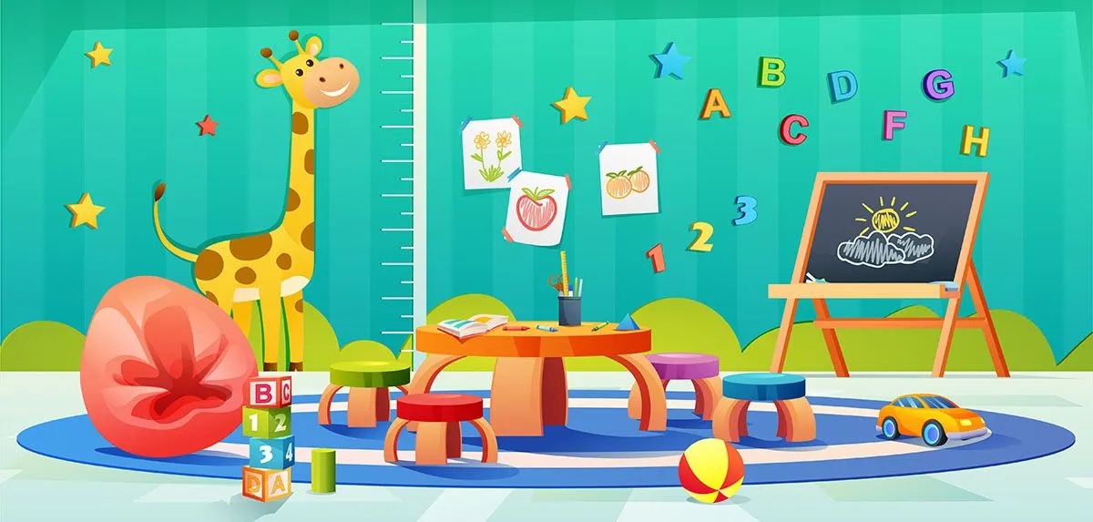 Background lớp học của bé file vector mẫu KS235