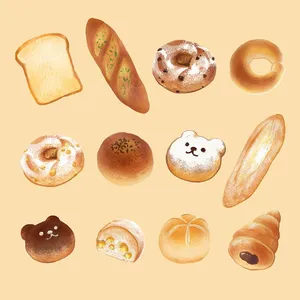 Bộ Sưu Tập Bánh Mì Dễ Thương Minh Họa Vector EPS