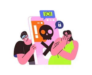 Hình ảnh người lừa đảo online file vector mẫu LD5