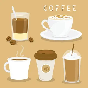 Hình ảnh cốc cafe file vector mẫu KS818