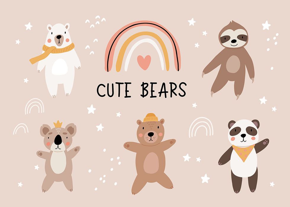 Banner chú gấu đáng yêu file vector mẫu CR178