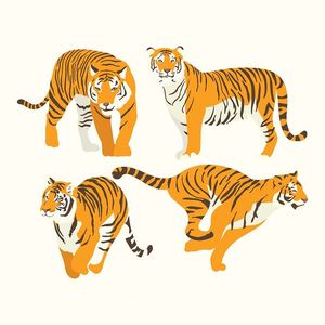 Hình minh họa chú hổ màu vàng file vector mẫu CR1449