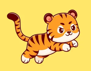 Hình ảnh chú hổ bé đáng yêu flie vector mẫu KS41
