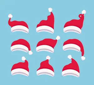 Bộ sưu tập chiếc mũ ông già noel file vector mẫu CR1827